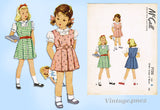 McCall 7125: 1940s Cute Uncut Girls Jumper Dress Sz 8 Vintage Sewing Pattern
