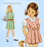 McCall 7125: 1940s Cute Uncut Girls Jumper Dress Sz 8 Vintage Sewing Pattern