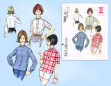 McCall's 7425: 1960s Cute Misses Boyfriend Blouse Sz 31 B Vintage Sewing Pattern