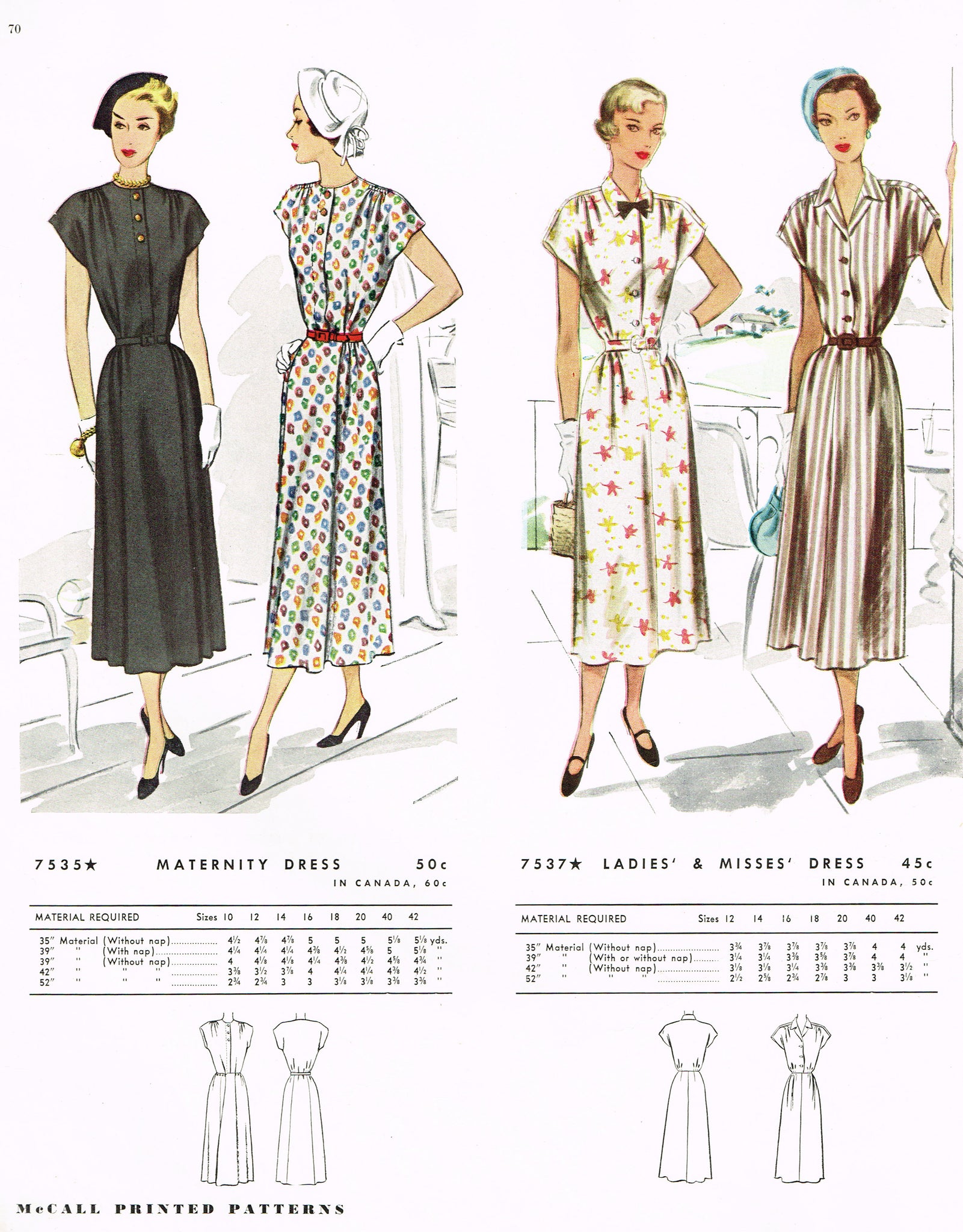 McCall 7535: 1940s Beautiful Misses Maternity Dress 32B Vintage Sewing Vintage4me2 McCall 7535: 1940s Beautiful Misses Maternity Dress 32B Vintage Sewing Vintage4me2