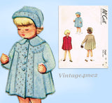 1940s Vintage McCalls Sewing Pattern 7547 Cute Toddler Girls Swingback Coat Sz2