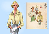 McCall 7768: 1940s Glamorous Misses Blouse Size 32 Bust Vintage Sewing Pattern