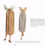 McCall's 7770: 1940s Uncut Misses Slender Skirt Sz 26 W Vintage Sewing Pattern - Vintage4me2