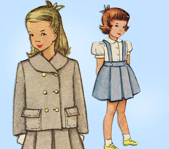McCall 7807: 1940s Uncut Toddler Girls Suit Size 4 Vintage Sewing Pattern - Vintage4me2