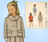 McCall 7807: 1940s Toddler Girls Suit Size 3 Original Vintage Sewing Pattern - Vintage4me2