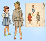 McCall 7807: 1940s Uncut Toddler Girls Suit Size 4 Vintage Sewing Pattern - Vintage4me2