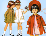 1960s Vintage McCall's Sewing Pattern 8001 Uncut Toddler Girls Dress and Coat Size 3