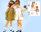 1960s Vintage McCall's Sewing Pattern 8001 Uncut Toddler Girls Dress and Coat Size 6