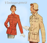 McCall 8026: 1950s Stunning Misses Fitted Coat Size 32 B Vintage Sewing Pattern