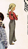 McCall 8059: 1950s Uncut Little Girls Pants or Slack Sz 8 Vintage Sewing Pattern - Vintage4me2