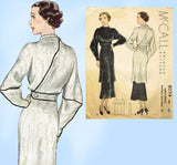 McCall 8074: 1930s Tunic Dress w Batwing Sleeves Size 40B Vintage Sewing Pattern - Vintage4me2
