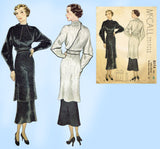 McCall 8074: 1930s Tunic Dress w Batwing Sleeves Size 40B Vintage Sewing Pattern - Vintage4me2