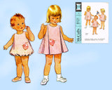 1960s Vintage McCalls Sewing Pattern 8121 Toddler Girls Helen Lee Bubble Romper Size 6 months