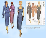 McCall 8220: 1950s Stylish Misses Dress & Jacket Sz 32 B Vintage Sewing Pattern