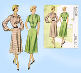 1950s Vintage McCall's Sewing Pattern 8386 Uncut Misses Shirtwaist Dress Sz 36 B