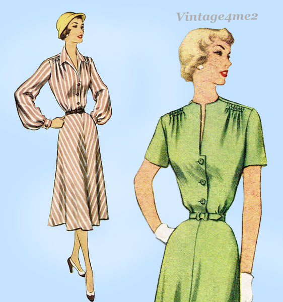 1950s Vintage McCall's Sewing Pattern 8386 Uncut Misses Shirtwaist Dress Sz 36 B