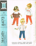 McCall 8473: 1960s Uncut Baby Helen Lee Smocked Top Sz 1 Vintage Sewing Pattern