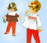 McCall 8473: 1960s Uncut Baby Helen Lee Smocked Top Sz 1 Vintage Sewing Pattern