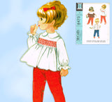 McCall 8473: 1960s Uncut Baby Helen Lee Smocked Top Sz 1 Vintage Sewing Pattern