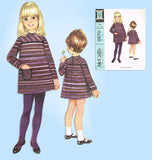 1960s Vintage McCall's Sewing Pattern 8870 Toddler Girls High Yoke Dress Size 5 - Vintage4me2