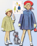 1950s Vintage McCalls Sewing Pattern 9091 Cute Toddler Girls Flared Coat Size 3 -Vintage4me2