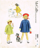1950s Vintage McCalls Sewing Pattern 9091 Cute Toddler Girls Flared Coat Size 3 -Vintage4me2