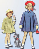 1950s Vintage McCalls Sewing Pattern 9091 Cute Toddler Girls Flared Coat Size 3 -Vintage4me2