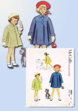 1950s Vintage McCalls Sewing Pattern 9091 Cute Toddler Girls Flared Coat Size 3 -Vintage4me2