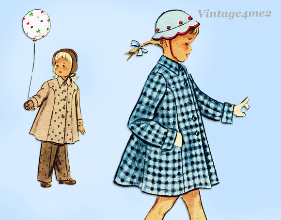 McCall's 9093: 1950s Cute Toddler's Coat & Slacks Size 6 Vintage Sewing Pattern