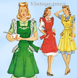McCall 917: 1940s Cute Misses WWII Pinafore Apron Size 32-34 Bust Sewing Pattern