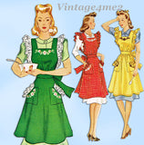 McCall 917: 1940s Cute Misses WWII Pinafore Apron Size 32-34 Bust Sewing Pattern