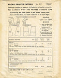 McCall 917: 1940s Cute Misses WWII Pinafore Apron Size 32-34 Bust Sewing Pattern
