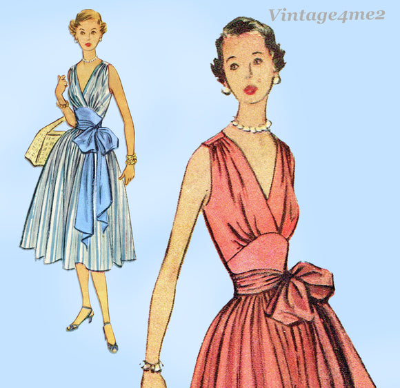 McCalls 9228: 1950s Misses Wrap Around Sun Dress Sz 30 B Vintage Sewing Pattern