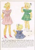 McCall 927: 1940s Cute Uncut Toddler Girls Dress Size 6 Vintage Sewing Pattern
