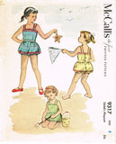 McCall's Pattern 9317: 1950s Toddler Girls Playsuit Sz 4 Vintage Sewing Pattern