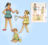 McCall's Pattern 9317: 1950s Toddler Girls Playsuit Sz 4 Vintage Sewing Pattern