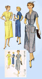 1950s Vintage McCall Sewing Pattern 9398 Misses Slender Street Dress Size 32 B