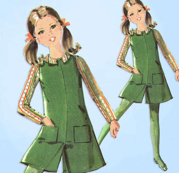 1960s Vintage McCall's Sewing Pattern 9439 Toddler Girls Jumper w Shorts Size 6 - Vintage4me2