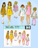 McCall 9590: 1960s Uncut Toddler Girls 6 Way Dress Size 6x Vintage Sewing Pattern