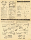 McCall Pattern 9621: 1930s Misses Long Lean Coat Sz 34 B Vintage Sewing Pattern