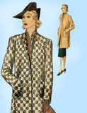 McCall Pattern 9621: 1930s Misses Long Lean Coat Sz 34 B Vintage Sewing Pattern - Vintage4me2