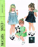 McCall 9653: 1960s Uncut Baby Girls Pleated Dress Size 3 Vintage Sewing Pattern