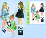 McCall 9653: 1960s Uncut Baby Girls Pleated Dress Size 3 Vintage Sewing Pattern