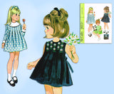 McCall 9653: 1960s Uncut Toddler Girls Pleated Dress Size 4 Vintage Sewing Pattern
