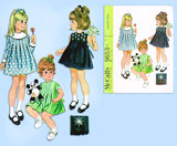 McCall 9653: 1960s Uncut Toddler Girls Pleated Dress Size 4 Vintage Sewing Pattern