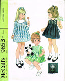 McCall 9653: 1960s Uncut Baby Girls Pleated Dress Sz 6 mos Vintage Sewing Pattern