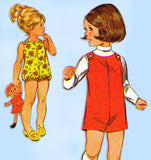 McCall 9665: 1960s Uncut Toddler Girls Romper Size 6 Vintage Sewing Pattern
