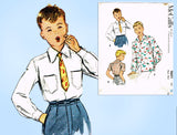 1950s Vintage McCalls Sewing Pattern 9691 Classic Teenage Boy's Shirt Size 12- Vintage4me2