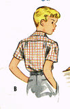 1950s Vintage McCalls Sewing Pattern 9691 Classic Teenage Boy's Shirt Size 12- Vintage4me2