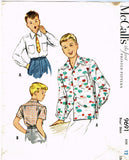 1950s Vintage McCalls Sewing Pattern 9691 Classic Teenage Boy's Shirt Size 12- Vintage4me2